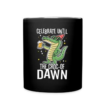 Celebrate until the croc-of dawn - Full Colour Mug - black - Front