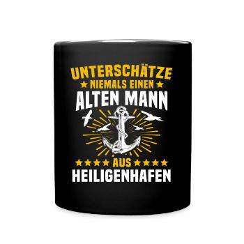 Heiligenhafen Unterschätze Heiligenhafener Mann - Tasse einfarbig - Schwarz - Vorne