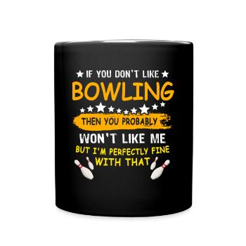 Bowling Bowler - Tasse einfarbig - Schwarz - Vorne