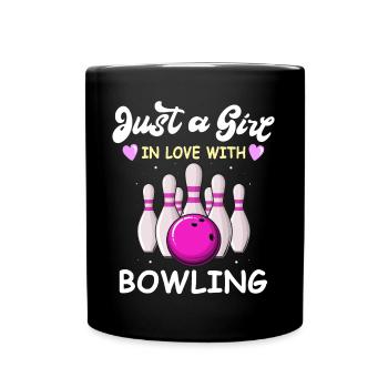 Bowling Bowler - Tasse einfarbig - Schwarz - Vorne