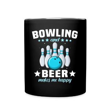 Bowling Bowler - Tasse einfarbig - Schwarz - Vorne