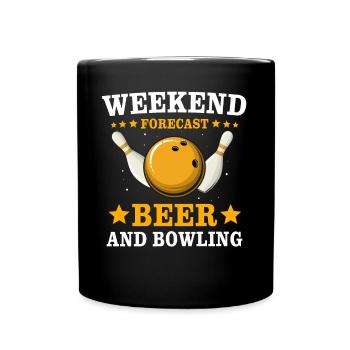 Bowling Bowler - Tasse einfarbig - Schwarz - Vorne