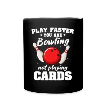 Bowling Bowler - Tasse einfarbig - Schwarz - Vorne