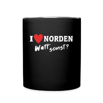 I Love Norden Stadt - Tasse einfarbig - Schwarz - Vorne