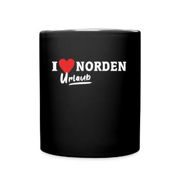 Ich Liebe Norden - Tasse einfarbig - Schwarz - Vorne