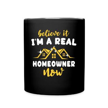 Hausbesitzer Homeowner - Tasse einfarbig - Schwarz - Vorne