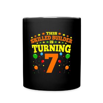 7th birthday Boy Brick Builder 7 Years Old Gifts - Tasse einfarbig - Schwarz - Vorne
