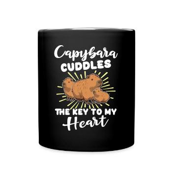 Capybara Sprüche - Tasse einfarbig - Schwarz - Vorne