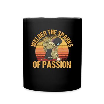 Welder Sparks Passion Elektroschweißen Retro - Tasse einfarbig - Schwarz - Vorne