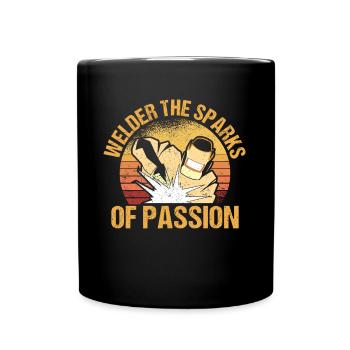 Soudeur Sparks Passion Retro Metalworking - Mug uni - noir - Devant