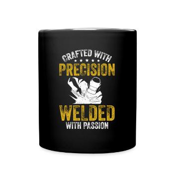Crafted Precision Welded Passion Welding Machine - Full Colour Mug - black - Front