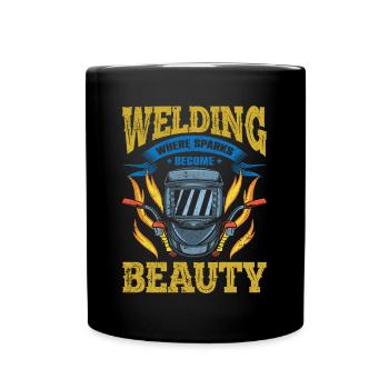 Welding Welder Welding Sparks Become Beauty - Full Colour Mug - black - Front