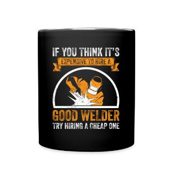 Schweißen Elektorschweißen Brennen Schweißbrenner - Tasse einfarbig - Schwarz - Vorne