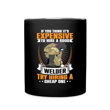 Schweißen Elektorschweißen Brennen Schweißbrenner - Tasse einfarbig - Schwarz - Vorne