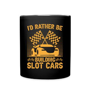 Course de voitures à sous Je préfère construire des voitures à sous - Mug uni - noir - Devant