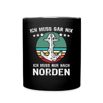 Nordener Sprüche - Tasse einfarbig - Schwarz - Vorne