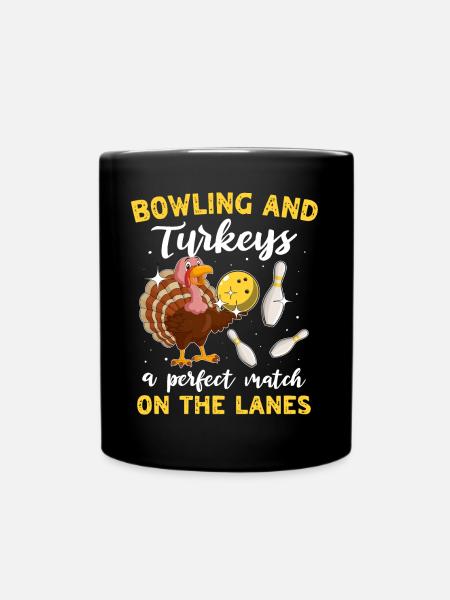 Bowling Turkey Bowler Thanksgiving - Tasse einfarbig - Schwarz