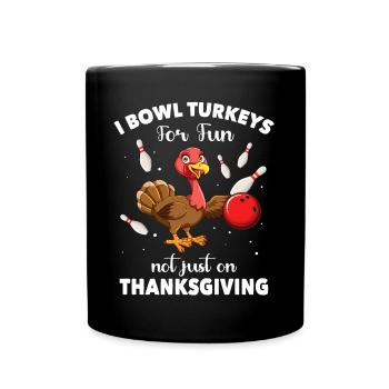 Bowlingspieler Turkey Thanksgiving - Tasse einfarbig - Schwarz - Vorne