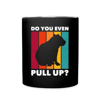 Lustige Capybara Sprüche - Tasse einfarbig - Schwarz - Vorne