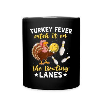 Bowlingspieler Turkey Thanksgiving - Tasse einfarbig - Schwarz - Vorne