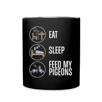 Feed My Pigeons Design für Taubenliebhaber - Tasse einfarbig - Schwarz - Vorne