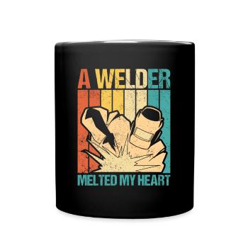 Soudeur a fait fondre mon coeur soudage cadeau - Mug uni - noir - Devant