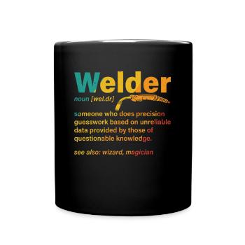 Welder Noun Schweißen Definition Retro - Tasse einfarbig - Schwarz - Vorne
