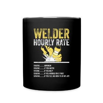 Taux horaire du soudeur - Mug uni - noir - Devant