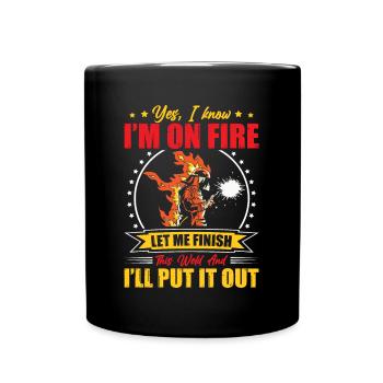 On Fire Finish Weld Schweißen Geschenk Beruf - Tasse einfarbig - Schwarz - Vorne