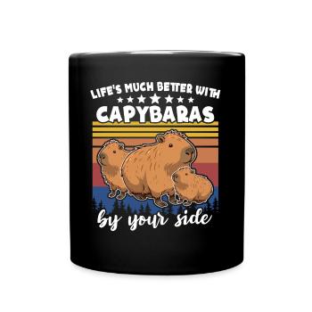 Capybara - Tasse einfarbig - Schwarz - Vorne
