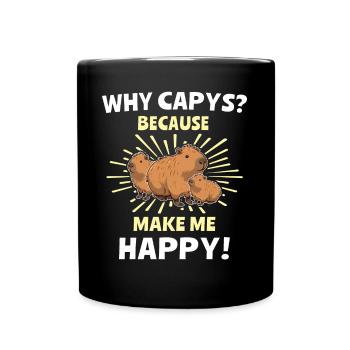 Capybara - Tasse einfarbig - Schwarz - Vorne
