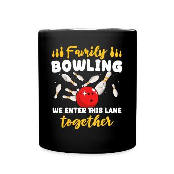 Bowling Family Bowler - Tasse einfarbig - Schwarz - Vorne
