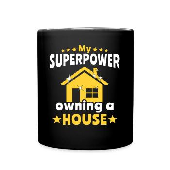 Hausbesitzer Homeowner - Tasse einfarbig - Schwarz - Vorne