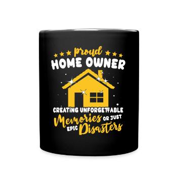 Hausbesitzer Homeowner - Tasse einfarbig - Schwarz - Vorne