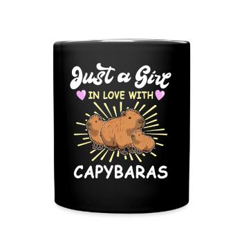 Lustige Capybara Sprüche - Tasse einfarbig - Schwarz - Vorne