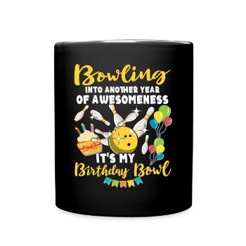 Anniversaire de bowling - Mug uni - noir - Devant