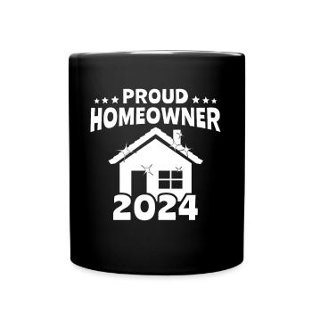 Eigenheim 2024 Hausbesitzer - Tasse einfarbig - Schwarz - Vorne