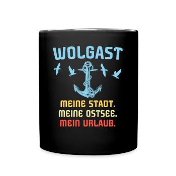 Wolgast Sprüche - Tasse einfarbig - Schwarz - Vorne