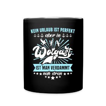 Wolgast Sprüche - Tasse einfarbig - Schwarz - Vorne