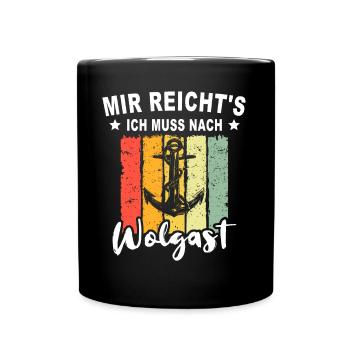 Wolgast Sprüche - Tasse einfarbig - Schwarz - Vorne