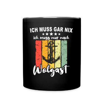 Wolgast Sprüche - Tasse einfarbig - Schwarz - Vorne