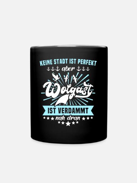 Wolgast Sprüche - Tasse einfarbig - Schwarz