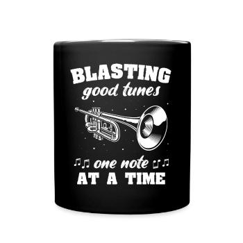 Winds, instrument, trumpet, flugelhorn - Full Colour Mug - black - Front