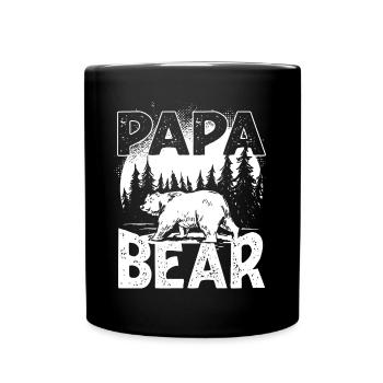 Papa Bear - Tasse einfarbig - Schwarz - Vorne
