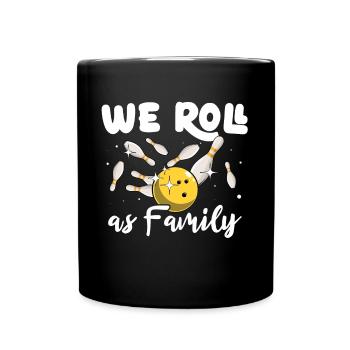 Bowlingspieler Familie Familienbowling - Tasse einfarbig - Schwarz - Vorne