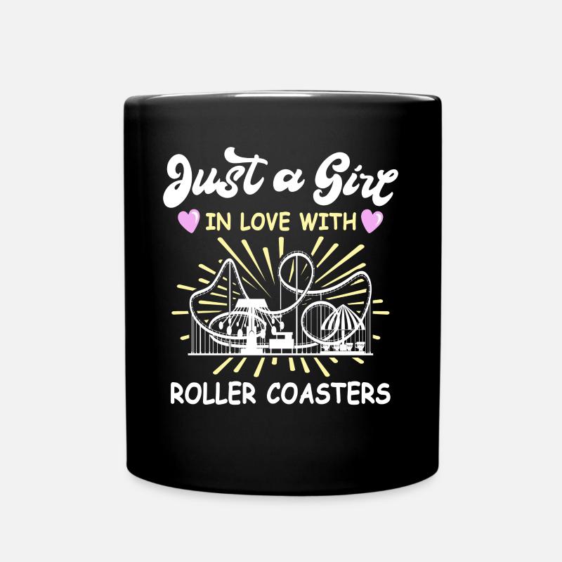 Roller Coaster Amusement Park Roller Coaster Lovers - Full Colour Mug - black