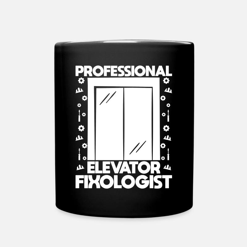 Funny Elevator Mechanic Professional Fixologist - Tasse einfarbig - Schwarz