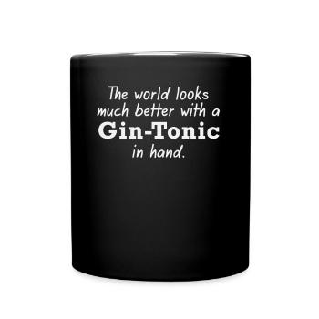 Gin and tonic for a better world - Full Colour Mug - black - Front