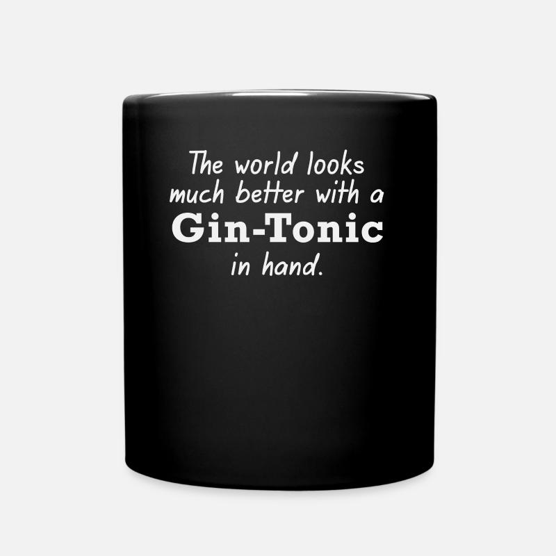 Gin and tonic for a better world - Full Colour Mug - black