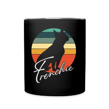 Frenchie Französische Bulldogge Silhouette - Tasse einfarbig - Schwarz - Vorne